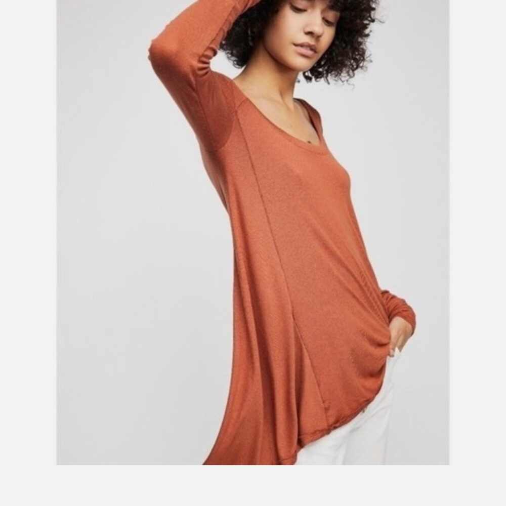 Free People Rust Long Sleeve Top